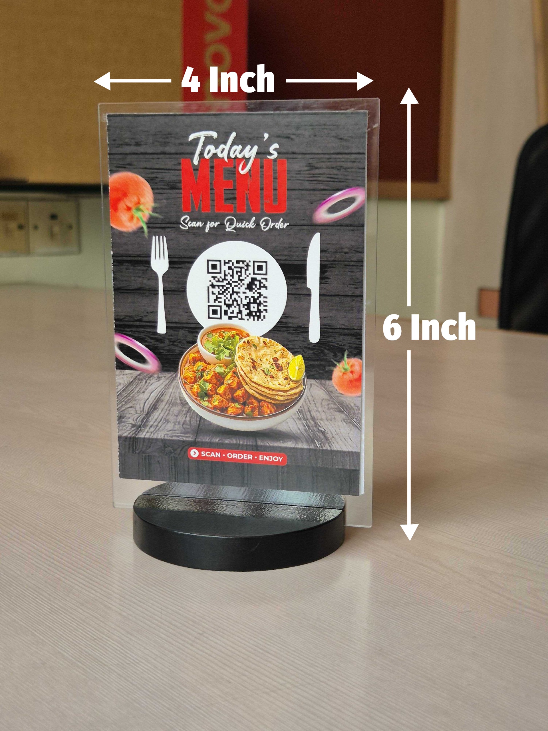 OrbitQR digital menu sample on phone — profit-first layout